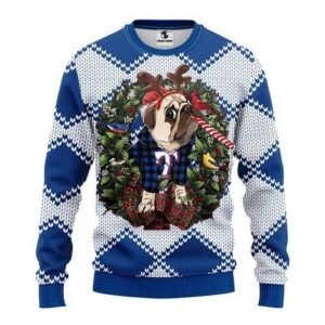 Texas Rangers Pug Dog For Unisex Ugly Christmas Sweater