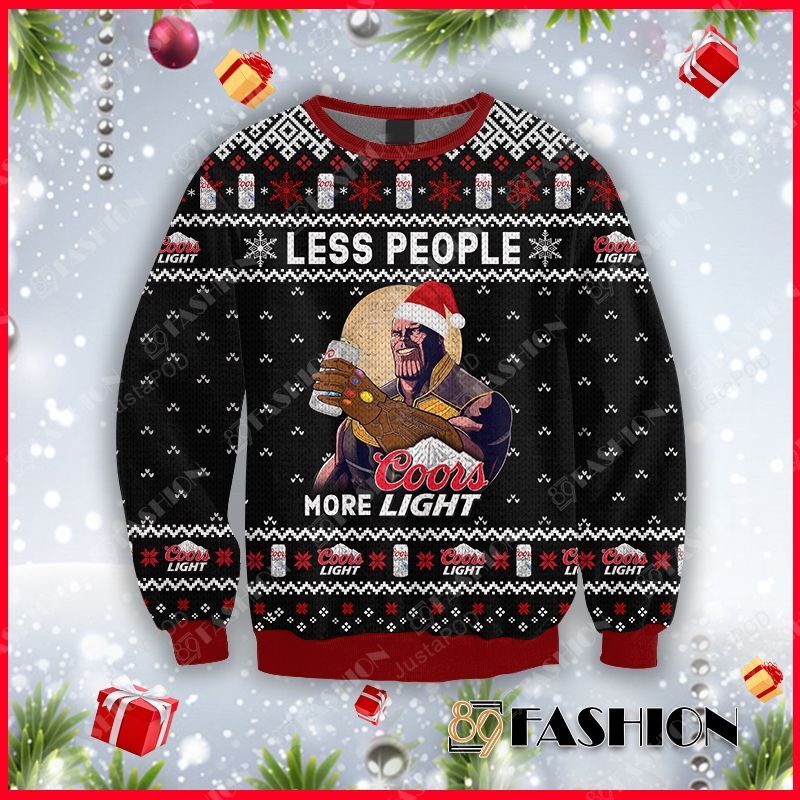 Thanos Less People More Coors Light Ugly Christmas Sweater Thanos Less People More Coors Light Ugly Christmas Sweater