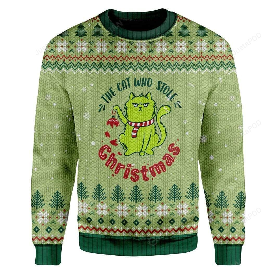 The Cat Who Stole Christmas Ugly Christmas Sweater The Cat Who Stole Christmas Ugly Christmas Sweater