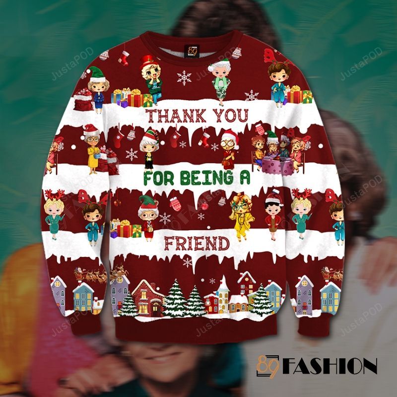 The Golden Girls Thank You For Being A Friend Ugly Christmas Sweater The Golden Girls Thank You For Being A Friend Ugly Christmas Sweater
