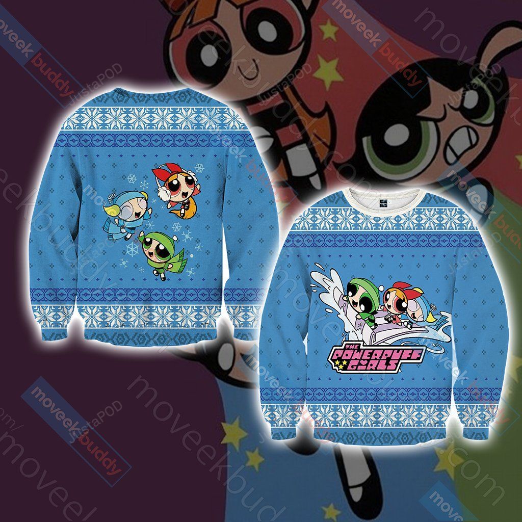 The Powerpuff Girls Christmas Ugly Sweater The Powerpuff Girls Christmas Ugly Sweater