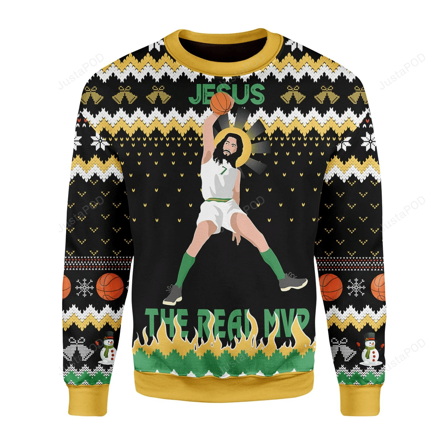 The Real MVP Jesus Ugly Christmas Sweater The Real MVP Jesus Ugly Christmas Sweater