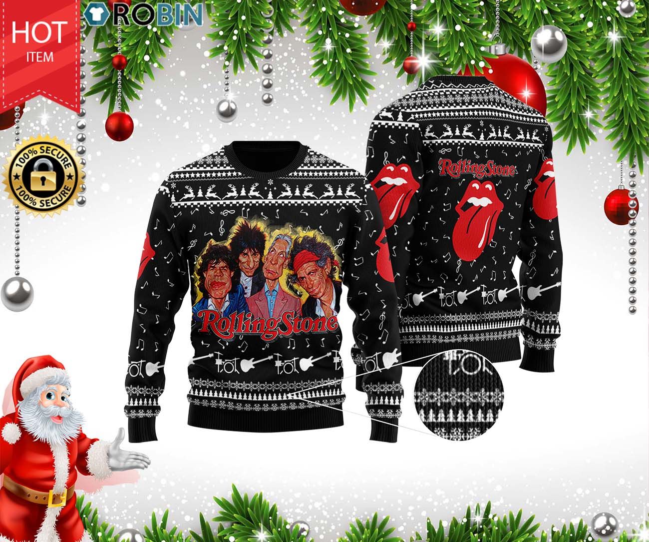 The Rolling Stones Ugly Christmas Sweater The Rolling Stones Ugly Christmas Sweater