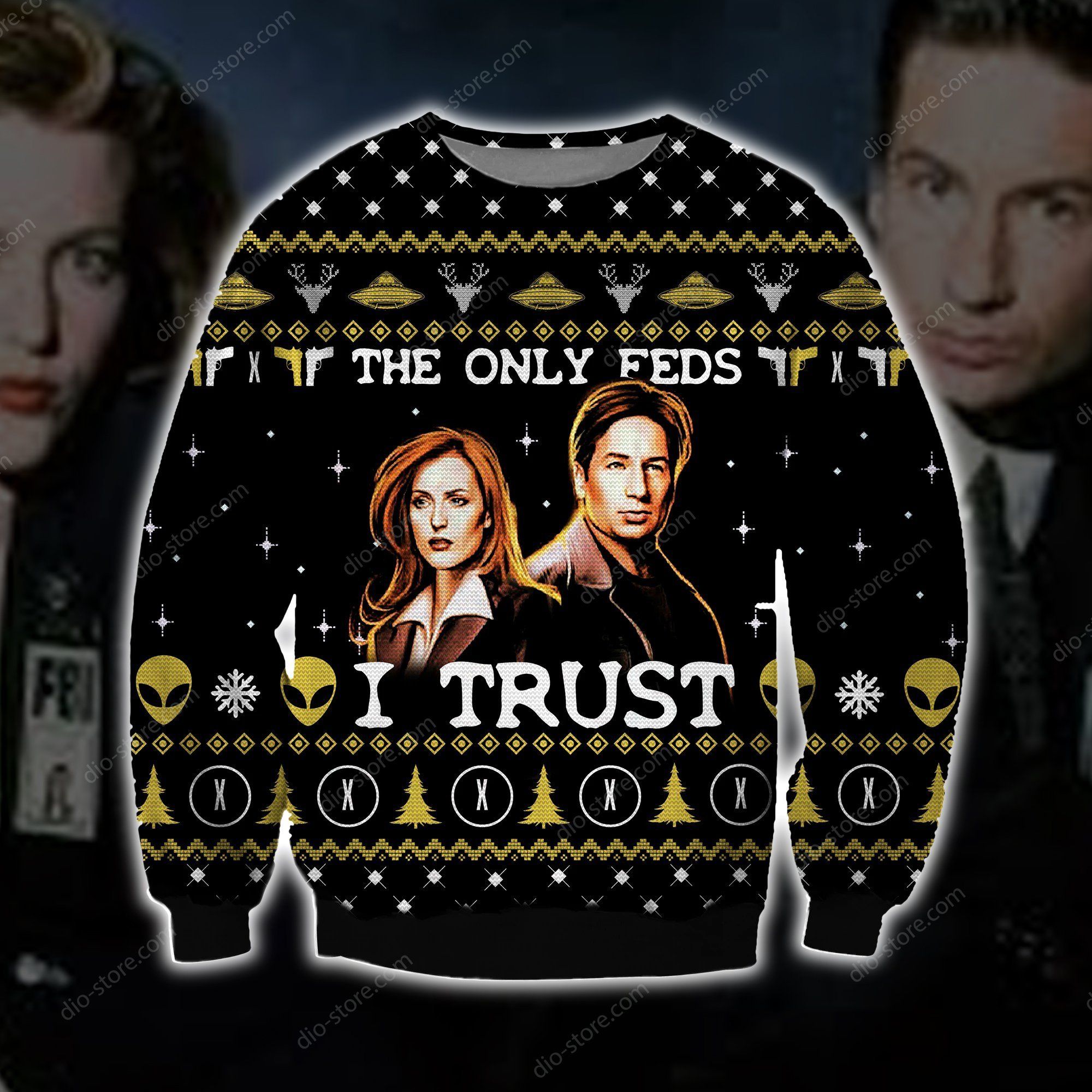 The X Files The Only Feds I Trust Knitting Pattern For Unisex Ugly Christmas Sweater The X Files The Only Feds I Trust Knitting Pattern For Unisex Ugly Christmas Sweater