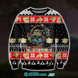 Till All The Pieces Fit Yoda For Unisex Ugly Christmas Sweater