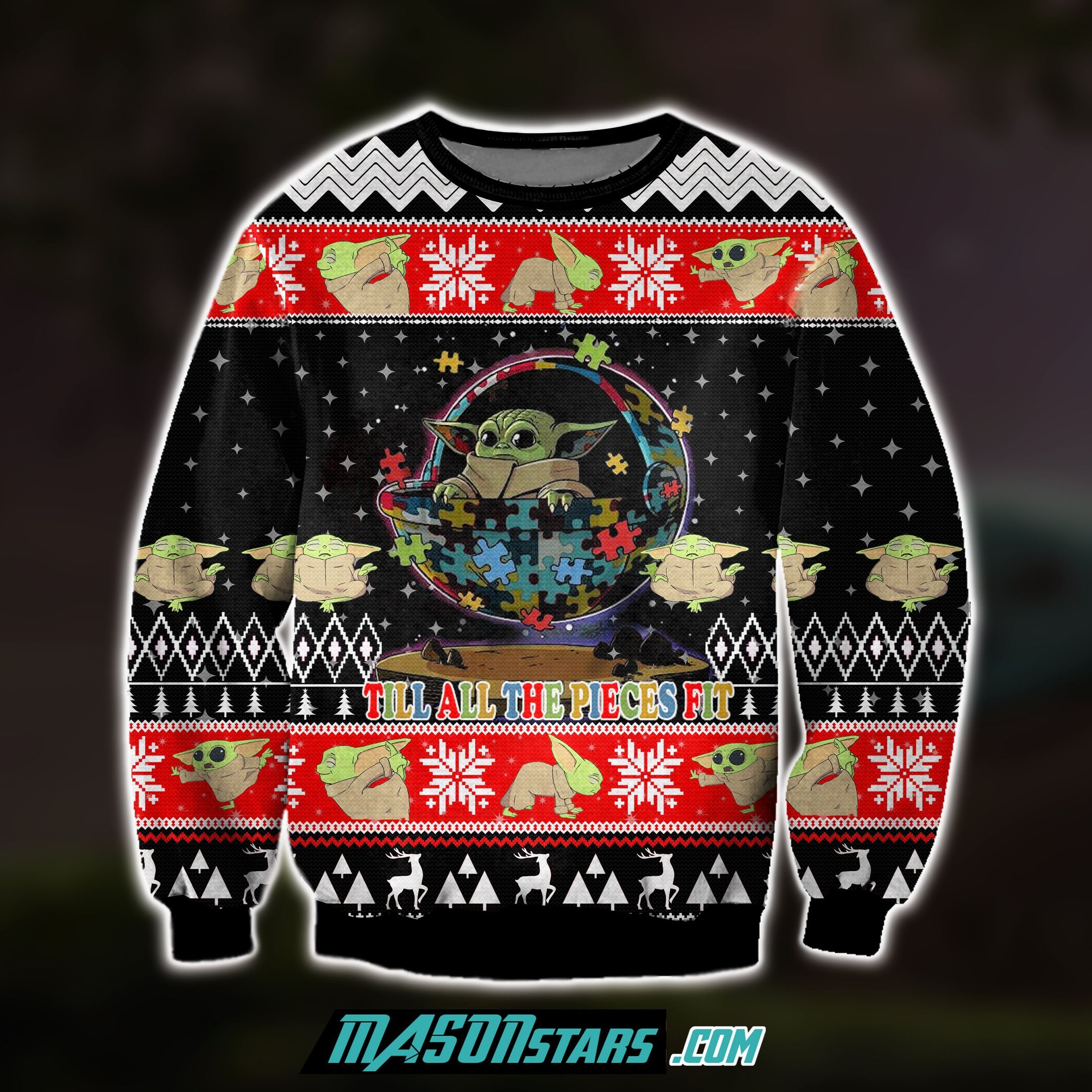 Till All The Pieces Fit Yoda For Unisex Ugly Christmas Sweater Till All The Pieces Fit Yoda For Unisex Ugly Christmas Sweater