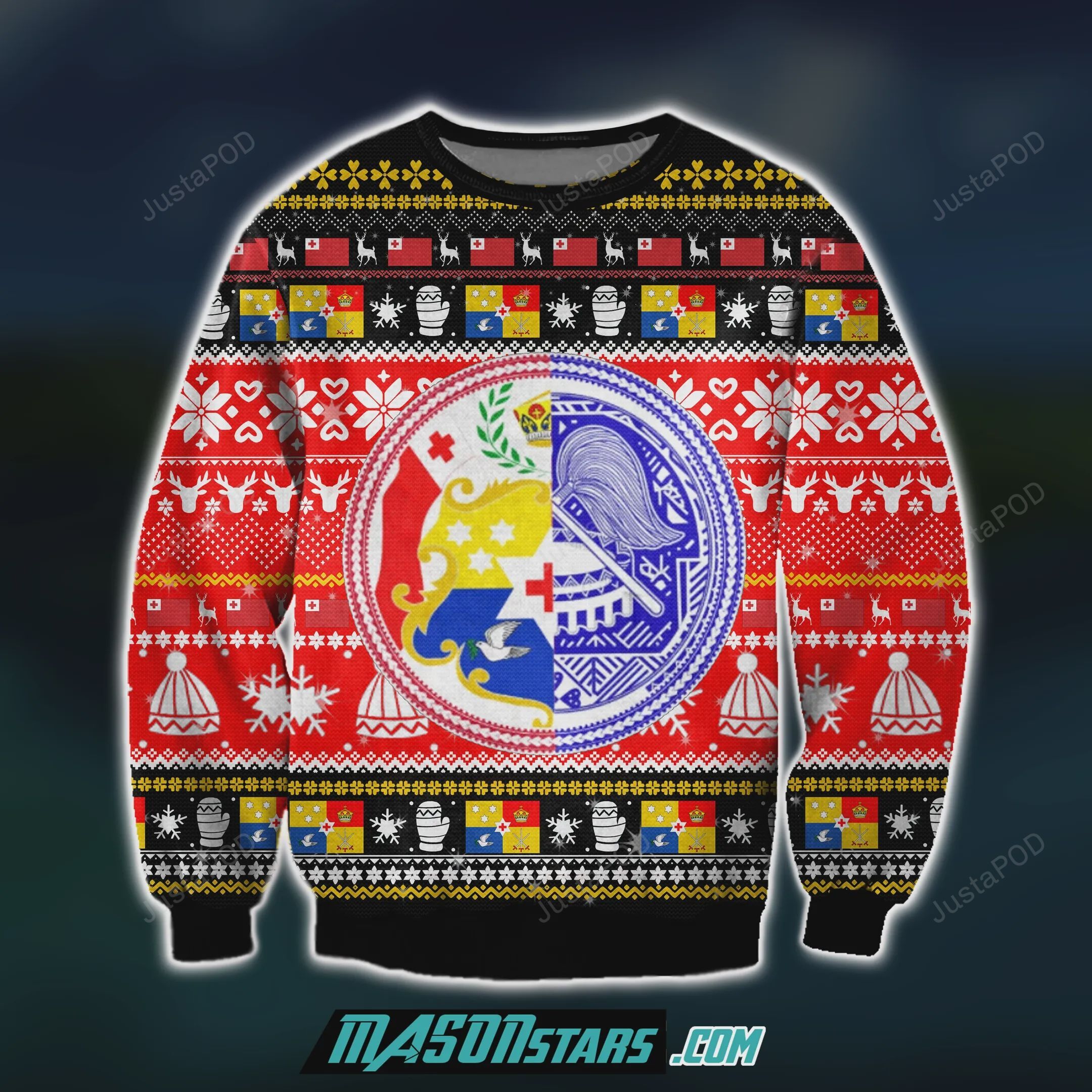 Tonga 3D Print Knitting Pattern Ugly Christmas Sweater Tonga 3D Print Knitting Pattern Ugly Christmas Sweater