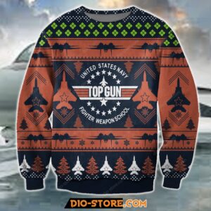 Top Gun United States Navy Fighter Weapon School Knitting Pattern For Unisex Ugly Christmas Sweater