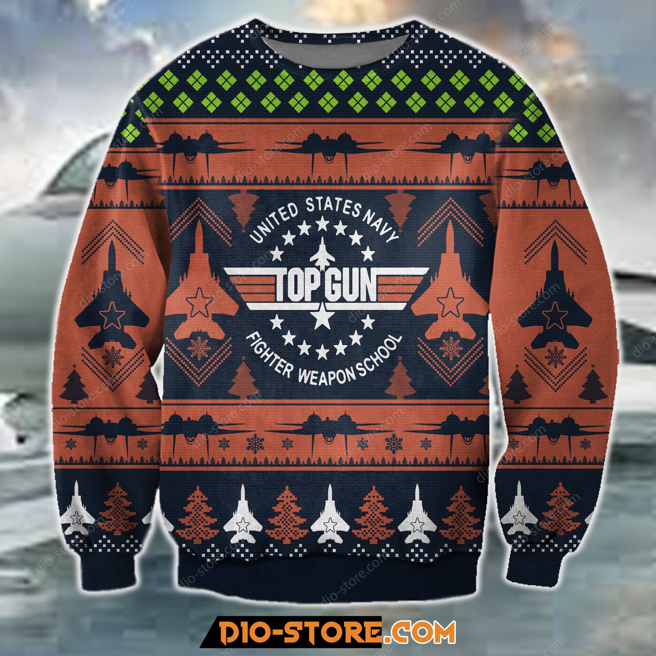 Top Gun United States Navy Fighter Weapon School Knitting Pattern For Unisex Ugly Christmas Sweater Top Gun United States Navy Fighter Weapon School Knitting Pattern For Unisex Ugly Christmas Sweater