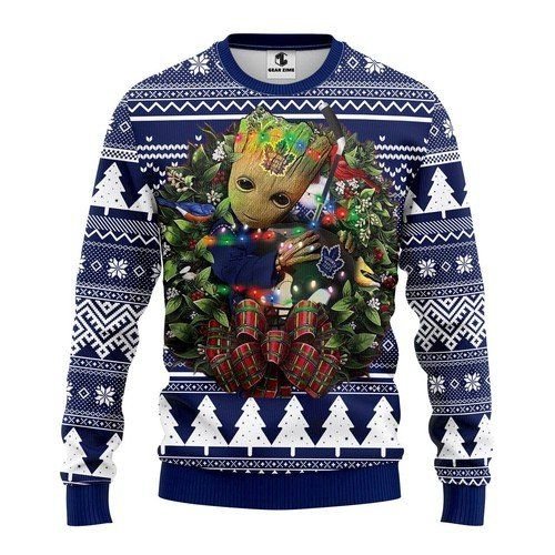 Toronto Maple Leafs Groot Hug Ugly Christmas Sweater Toronto Maple Leafs Groot Hug Ugly Christmas Sweater