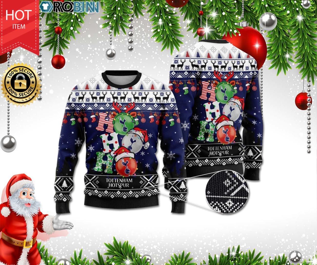 Tottenham Hotspur Ho Ho Ho Ugly Christmas Sweater Tottenham Hotspur Ho Ho Ho Ugly Christmas Sweater