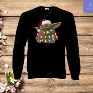 Tree Baby Yoda Funny Parody Christmas Lights Jumper Ugly Christmas Sweater