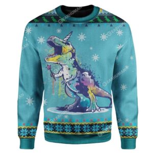 TUnicorn Rex Ugly Christmas Sweater