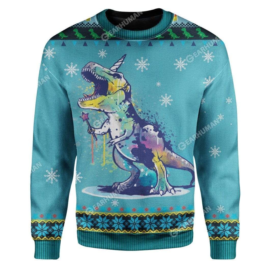 TUnicorn Rex Ugly Christmas Sweater TUnicorn Rex Ugly Christmas Sweater
