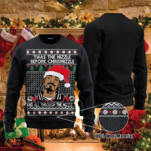 Twas The Nizzle Before Christmizzle Snoop Dogg Ugly Christmas Sweater