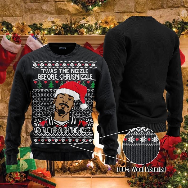 Twas The Nizzle Before Christmizzle Snoop Dogg Ugly Christmas Sweater Twas The Nizzle Before Christmizzle Snoop Dogg Ugly Christmas Sweater