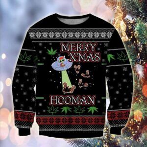 Ufo Merry Xmas Hooman For Unisex Ugly Christmas Sweater