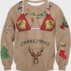 Uideazone Men Women Funny Ugly Christmas Sweater 3D