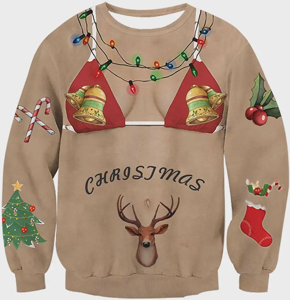 Uideazone Men Women Funny Ugly Christmas Sweater 3D Uideazone Men Women Funny Ugly Christmas Sweater 3D
