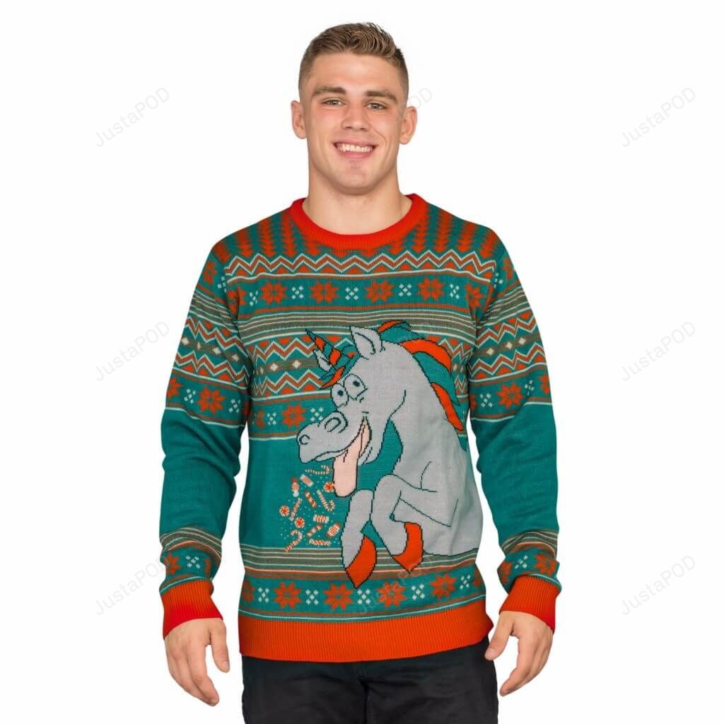 Unicorn Candy Canes and Star Dust Ugly Christmas Sweater Unicorn Candy Canes and Star Dust Ugly Christmas Sweater