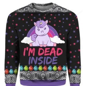 Unicorn I?m Dead Inside Ugly Christmas Sweater