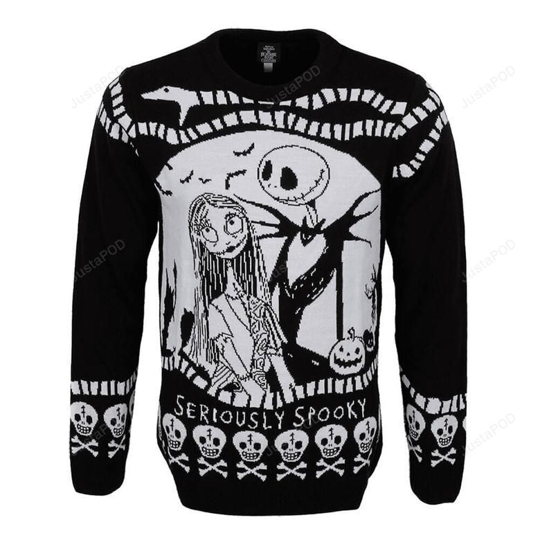Unisex Nightmare Before Christmas Seriously Spooky Ugly Sweater Unisex Nightmare Before Christmas Seriously Spooky Ugly Sweater