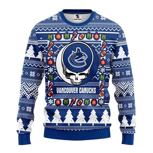 Vancouver Canucks Grateful Dead Christmas For Fans Ugly Christmas Sweater Vancouver Canucks Grateful Dead Christmas For Fans Ugly Christmas Sweater