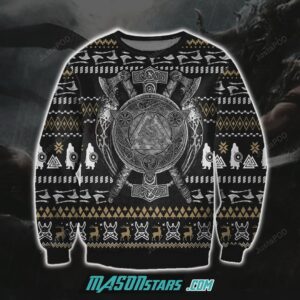 Viking 3D Print Knitting Pattern Ugly Christmas Sweater