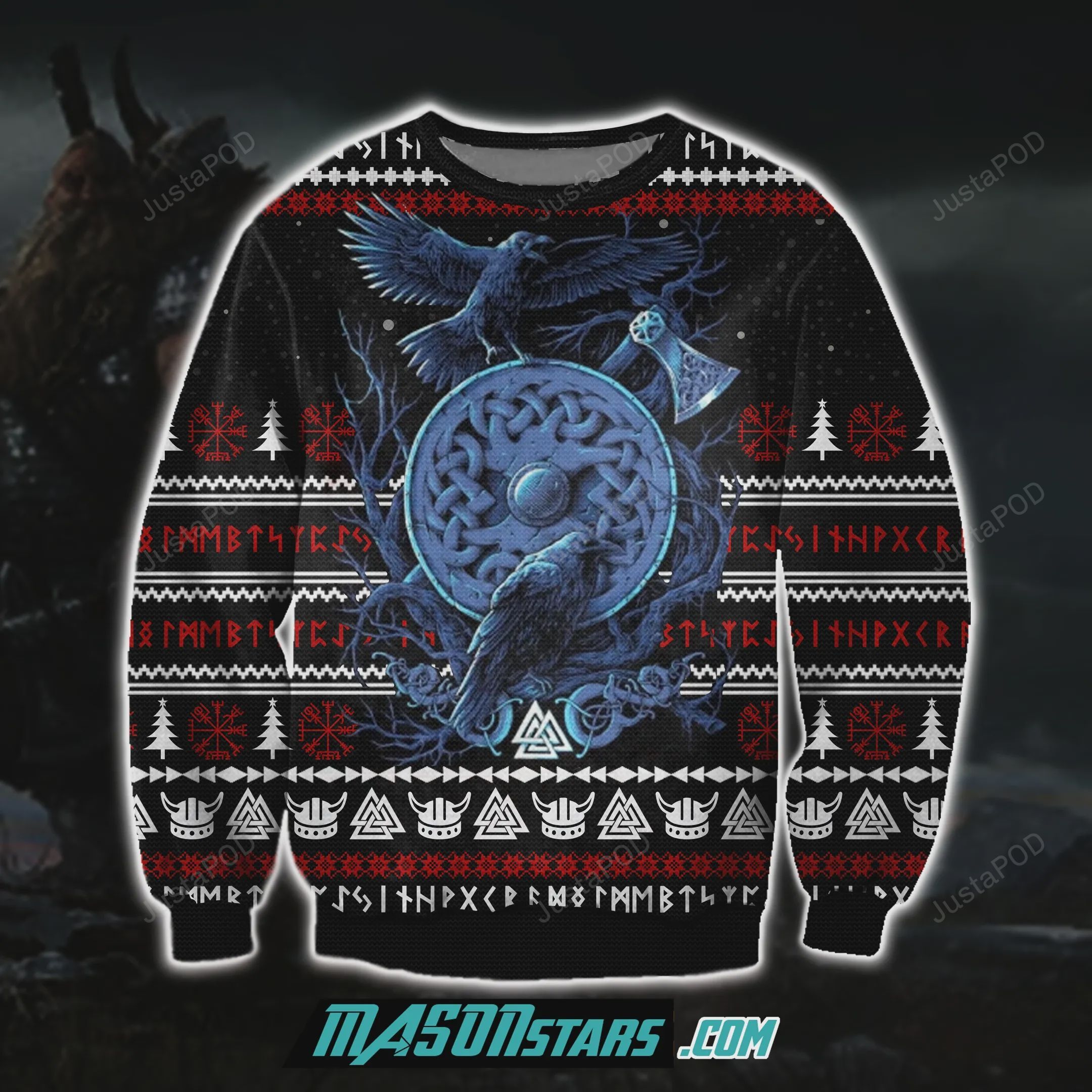 Viking 3D Print Ugly Christmas Sweater Viking 3D Print Ugly Christmas Sweater