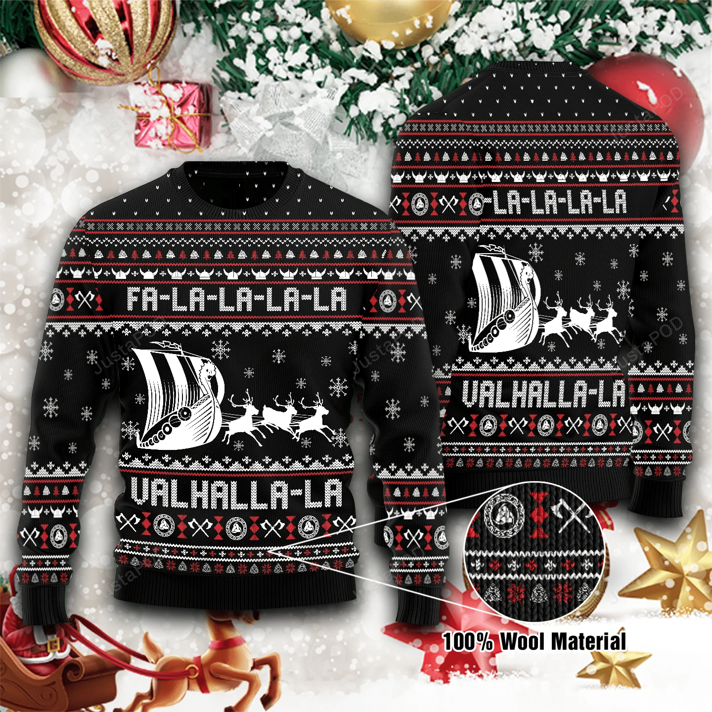 Viking Fa-la-la-la Ugly Christmas Sweater Viking Fa-la-la-la Ugly Christmas Sweater