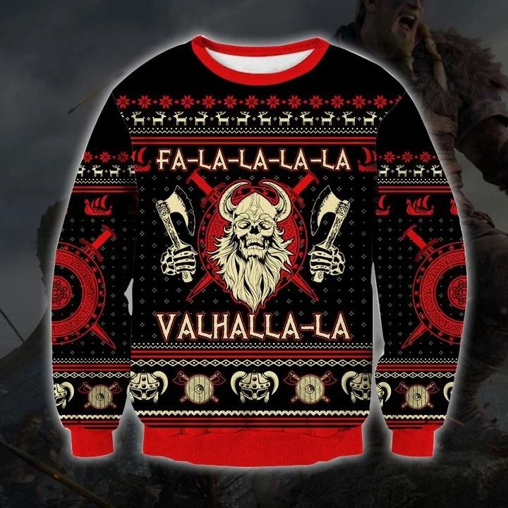 VIKING VALHALLA-LA CHRISTMAS SWEATER VIKING VALHALLA-LA CHRISTMAS SWEATER