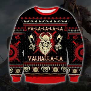 Viking Valhalla-la Ugly Christmas Funny Sweater