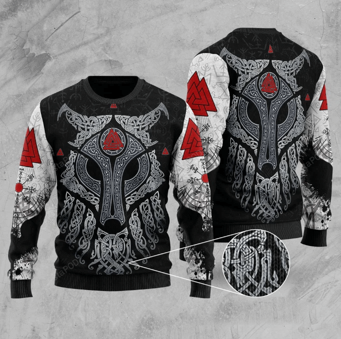 Viking Wolf Ugly Christmas Sweater Viking Wolf Ugly Christmas Sweater