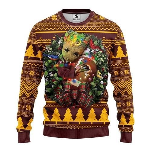 Washington Redskins Groot Hug Ugly Christmas Sweater Washington Redskins Groot Hug Ugly Christmas Sweater