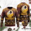 Washington Redskins Santa Claus In The Moon Ugly Christmas Sweater