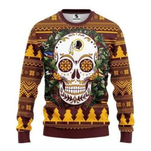 Washington Redskins Skull Flower For Unisex Ugly Christmas Sweater