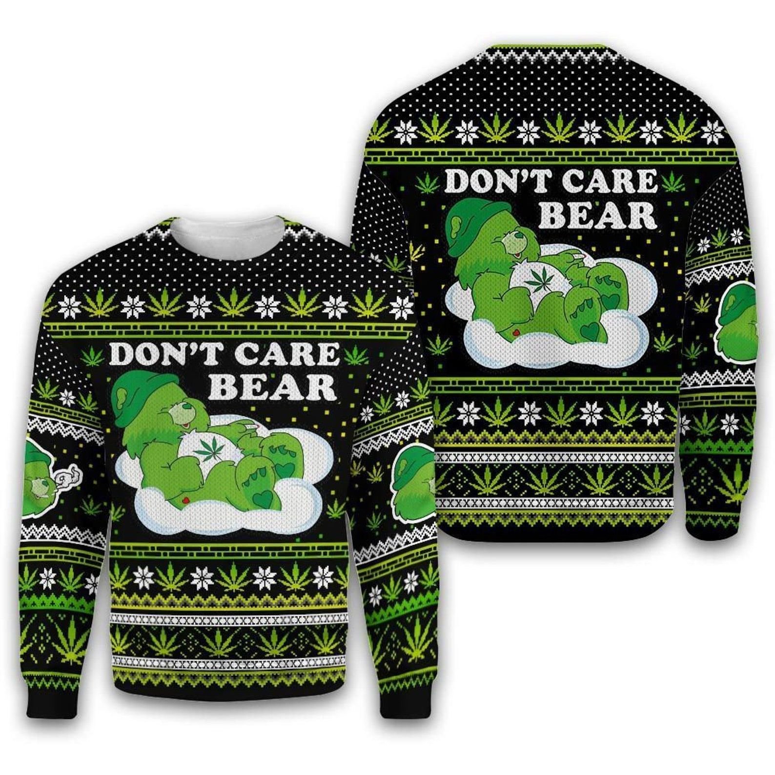 Weed Don’t Care Bear For Unisex Ugly Christmas Sweater Weed Don’t Care Bear For Unisex Ugly Christmas Sweater
