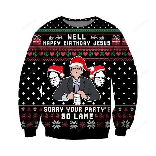 Well Happy Birthday Jesus Your Party’s So Lame Knitting Pattern For Unisex Ugly Christmas Sweater Well Happy Birthday Jesus Your Party’s So Lame Knitting Pattern For Unisex Ugly Christmas Sweater