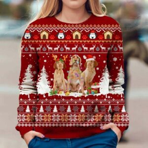 Wirehaired Vizsla Dog Ugly Christmas Sweater