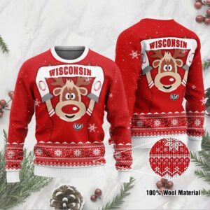 Wisconsin Badgers Funny Ugly Christmas Sweater