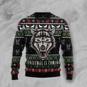 Wolf Black Ugly Christmas Sweater