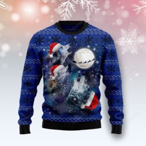 Wolf Moon Ugly Christmas Sweater