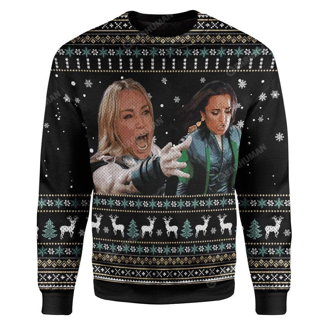 Woman Yelling At A Cat For Meme Lovers Ugly Christmas Sweater Woman Yelling At A Cat For Meme Lovers Ugly Christmas Sweater