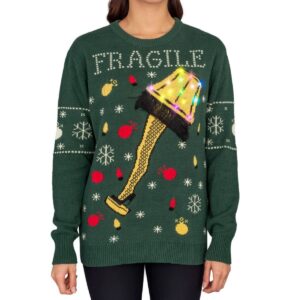 Women’s A Christmas Story Fragile Leg Lamp Light Up For Unisex Ugly Christmas Sweater