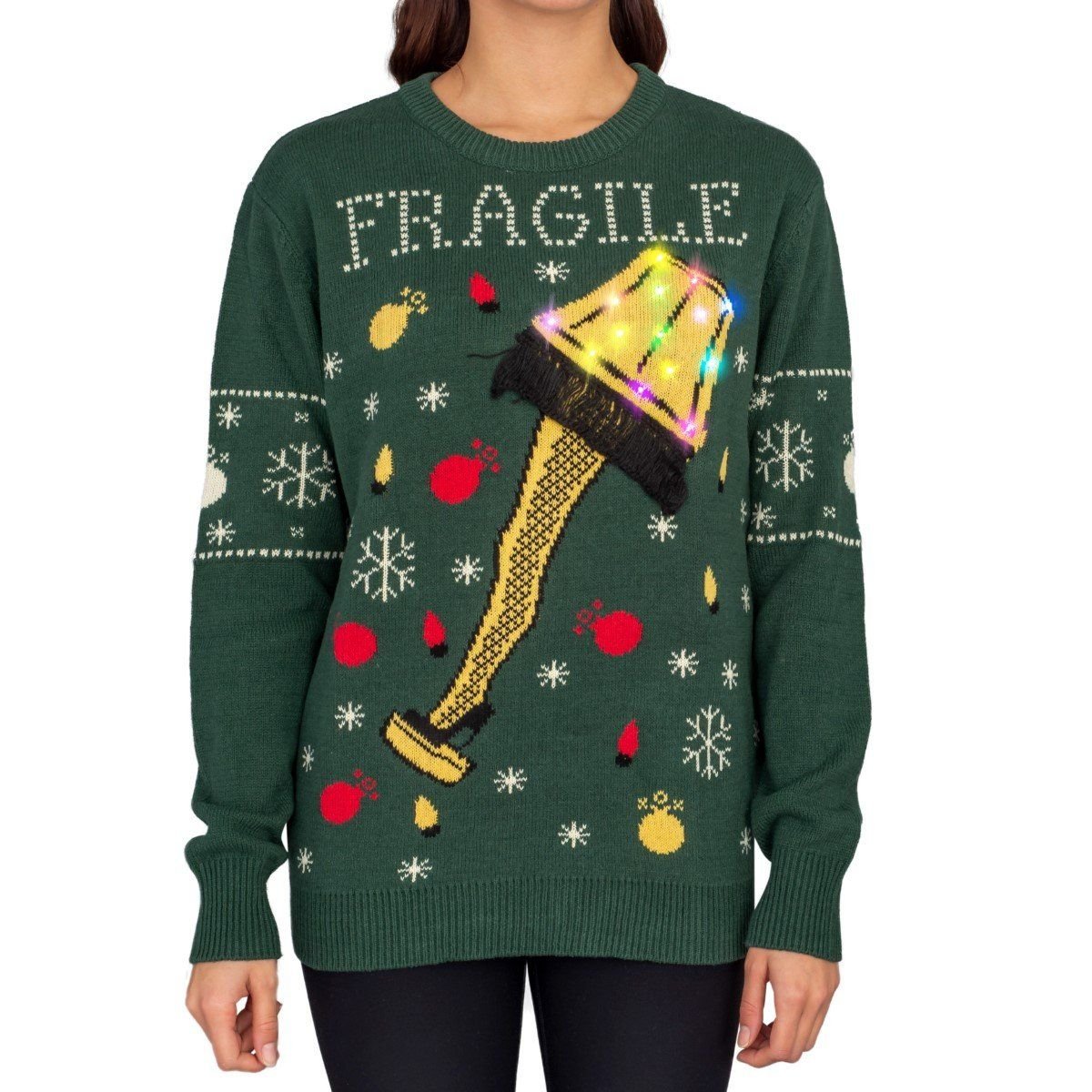 Women’s A Christmas Story Fragile Leg Lamp Light Up For Unisex Ugly Christmas Sweater Women’s A Christmas Story Fragile Leg Lamp Light Up For Unisex Ugly Christmas Sweater