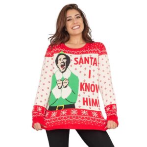 Women’s Elf Buddy Santa I Know Him For Unisex Ugly Christmas Sweater