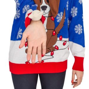 Women’s Flappy Dog Animated Puppy Ears Ugly Christmas Sweater