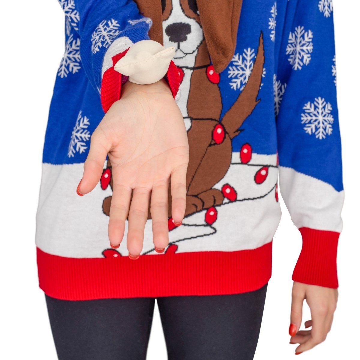 Women’s Flappy Dog Animated Puppy Ears Ugly Christmas Sweater Women’s Flappy Dog Animated Puppy Ears Ugly Christmas Sweater