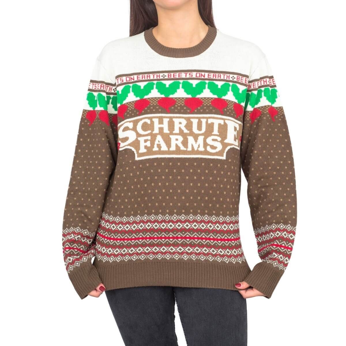 Women’s The Office Dwight Schrute Farms Beets For Unisex Ugly Christmas Sweater Women’s The Office Dwight Schrute Farms Beets For Unisex Ugly Christmas Sweater
