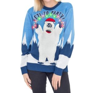 Women’s Yeti To Party Light Up For Unisex Ugly Christmas Sweater